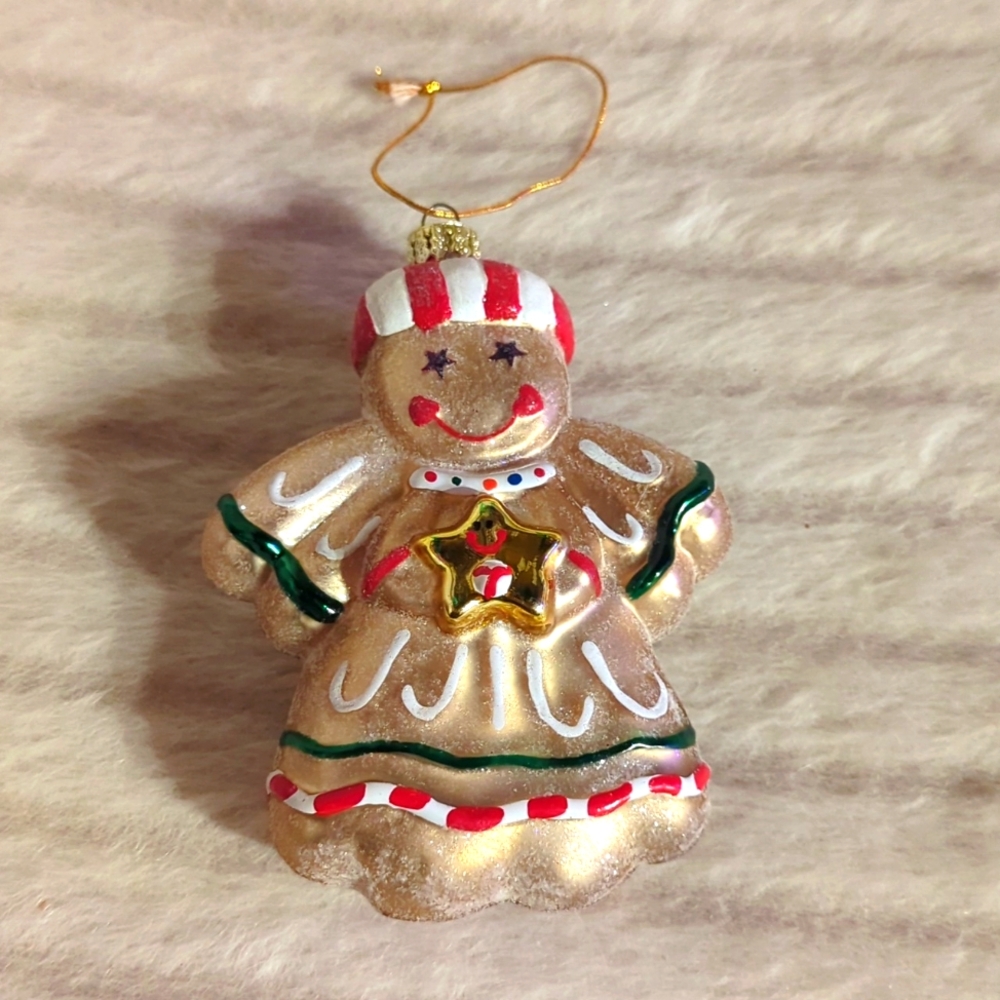 Vintage Ameri Christmas Santa Glass Ornament